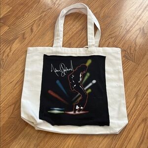 Michael Jackson Canvas Tote Bag upcycled 14" x 13" x 3"